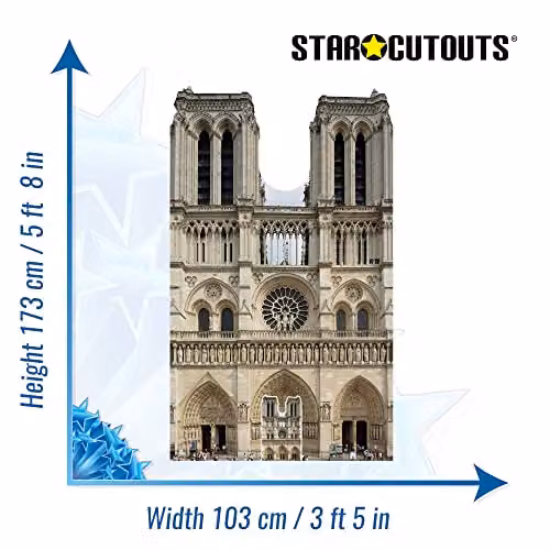 Star Cutouts SC1358 Notre Dame French Cathedral Large Multicolour Cardboard Cutout – 3