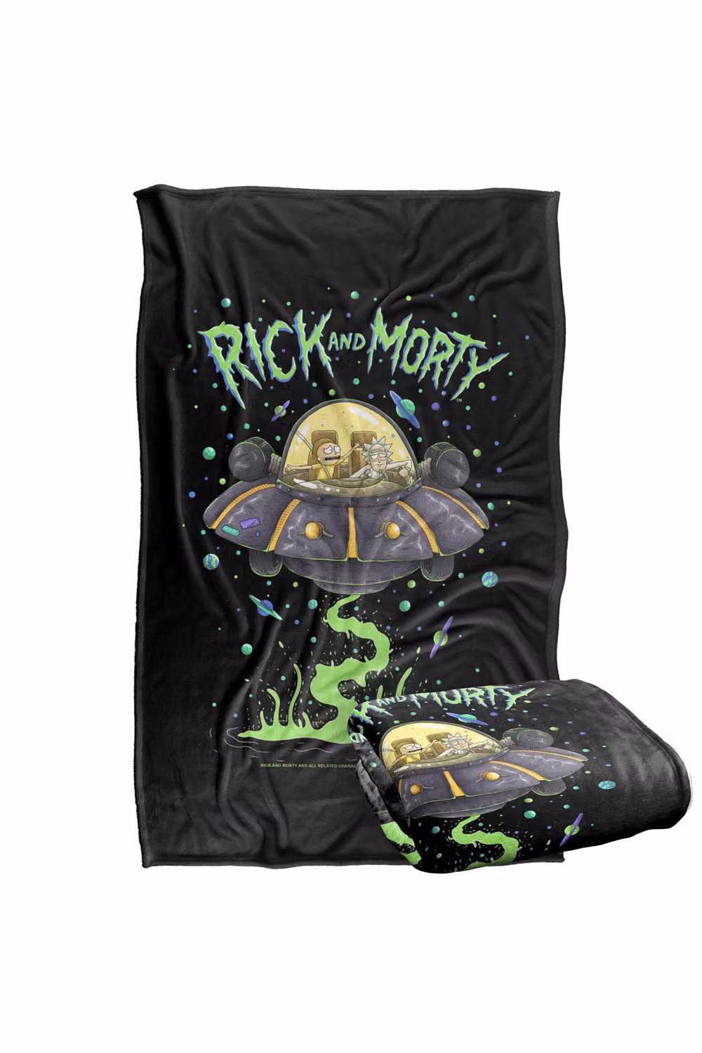 LOGOVISION Rick and Morty Drunk Rick Ship Super Soft Fleece Throw Blanket, Multicolour, W: 152 cm, D: 127 cm – 7