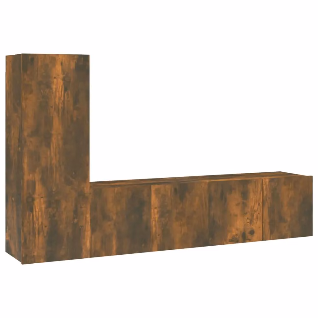 Berkfield Home 3 Piece Classic TV Cabinet Set in Smoked Oak Brown Engineered Wood – 2