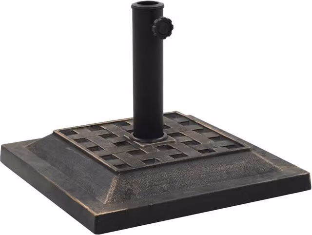 Berkfield Home Square Polyresin Parasol Base in Bronze – 1