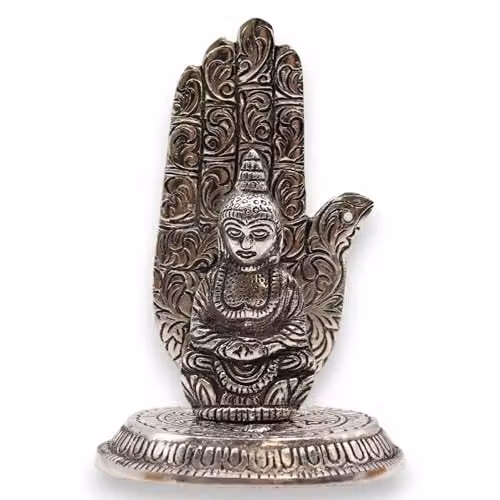 KDMD Silver Metal Hand Buddha Tabletop Incense Holder – 1
