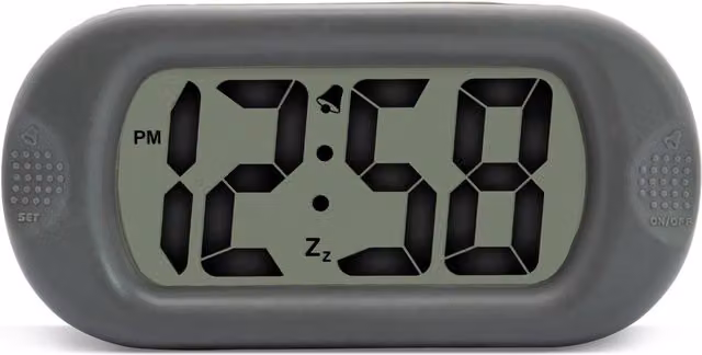 Acctim Smartlite Crescendo Digital Alarm Clock with Jumbo Display and Grey Silicone Case – 1