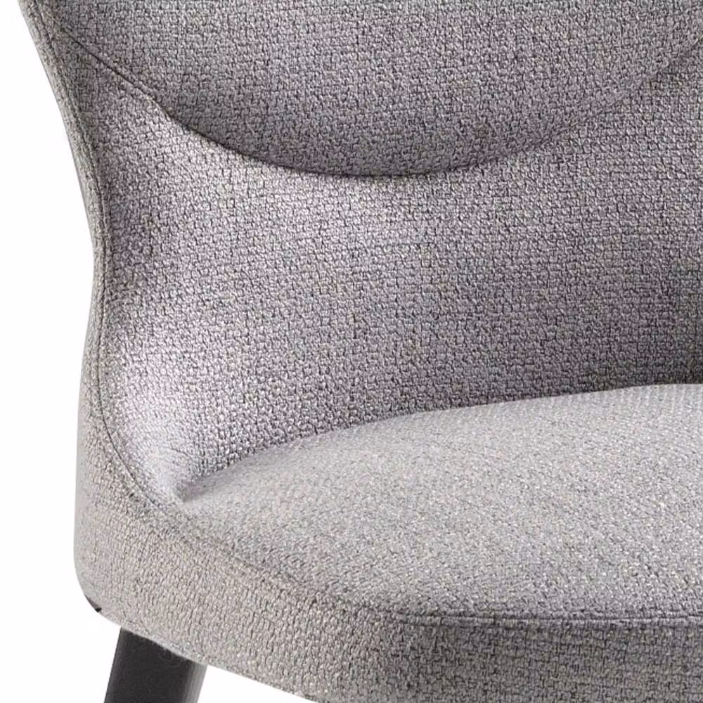 Angel Cerda Grey Fabric Dining Chair with Anthracite Metal Legs – 4