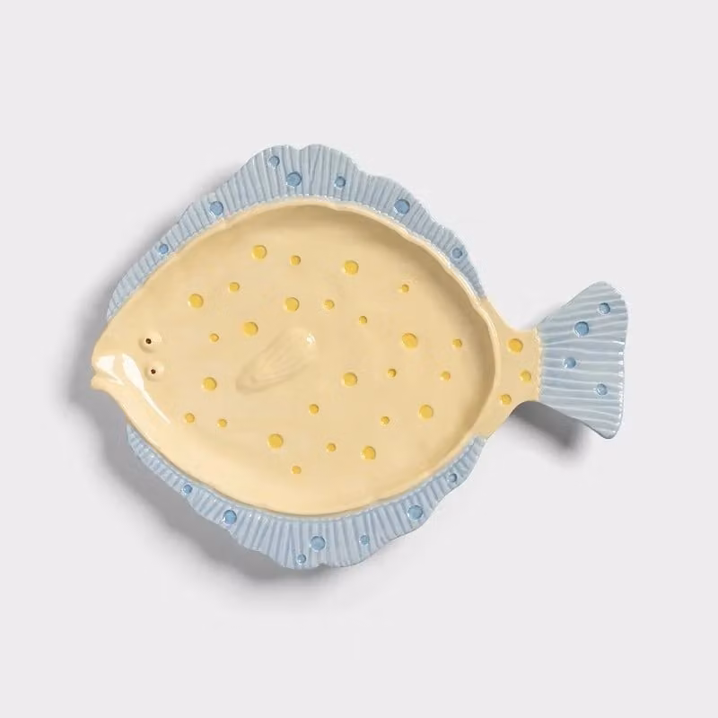 &Klevering Plaice Serving Platter, Yellow Stoneware