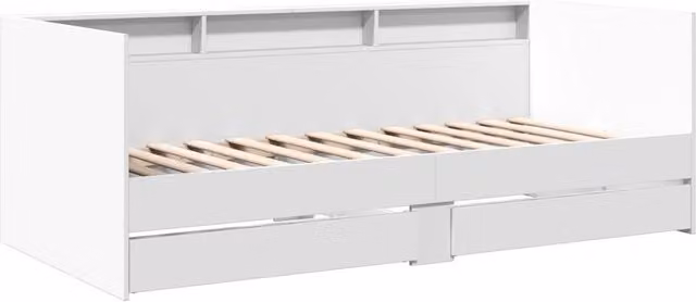 Berkfield Home Versatile Daybed with Drawers in White, W/D/H: 200 x 90 x 73 cm