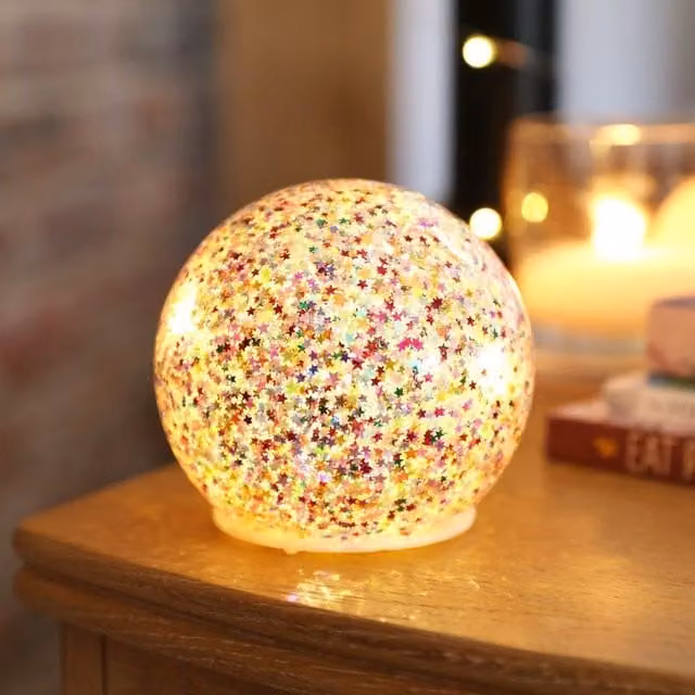 Lisa Angel Women's LED Small Rainbow Glitter Light Globe, Multicolour, Diameter: 15.24 cm – 1