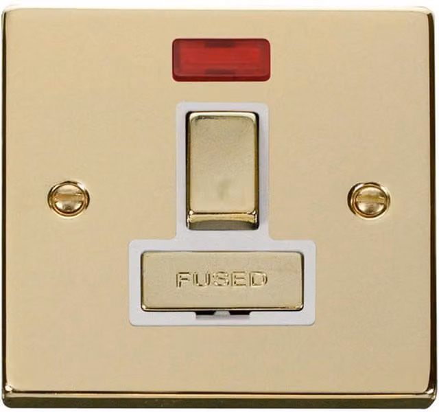 SE HOME White and Polished Brass Surface Combination Connection Unit with Plate