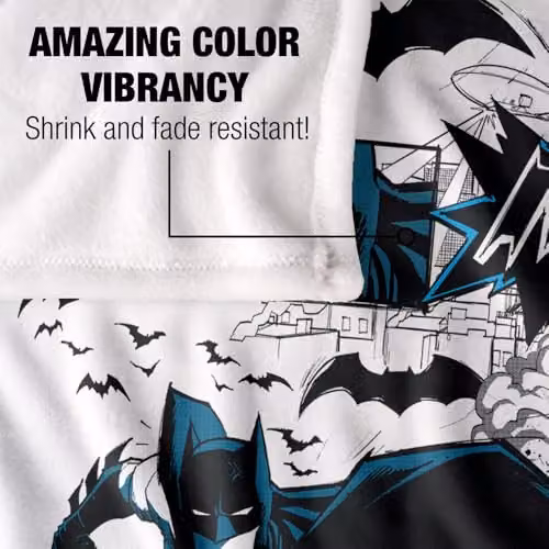 LOGOVISION Batman Running Black and Blue Kanji Super Soft Fleece Throw Blanket, W: 152 cm, D: 127 cm – 3