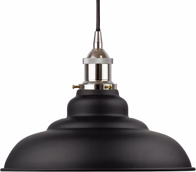 SE Home St Edmund's Round Suspended Pendant Light in Matt Black and Nickel
