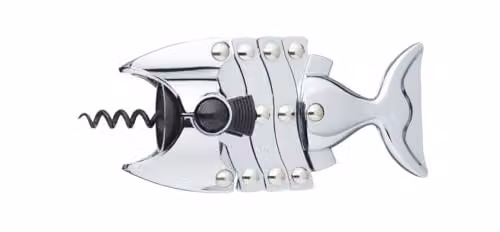 BarCraft Silver Stainless Steel Corkscrew with Ergonomic Grip, W/D/H: 16.5 x 7.5 x 4.5 cm