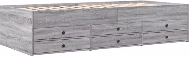 Berkfield Home Versatile Daybed with Drawers in Grey Sonoma, W/D/H: 200 x 100 x 45.5 cm – 1