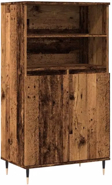Berkfield Home Old Wood Highboard in Brown, W/D/H: 60 x 36 x 110 cm