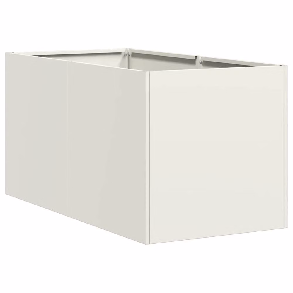 Berkfield Home White Steel Planter Tub W/D/H: 80 x 40 x 40 cm – 2