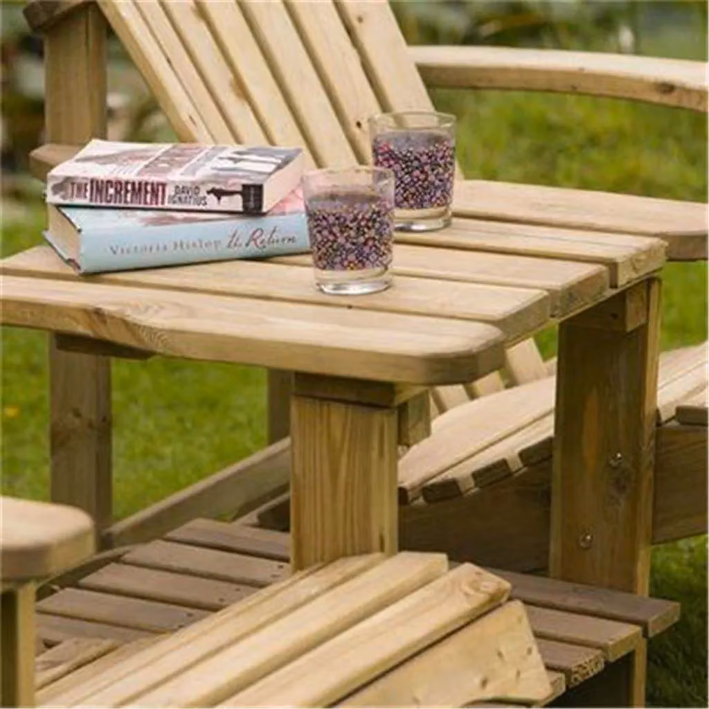 Cheshire 2 Seater Softwood Adirondack Garden Companion Seats in Light Oak – 4