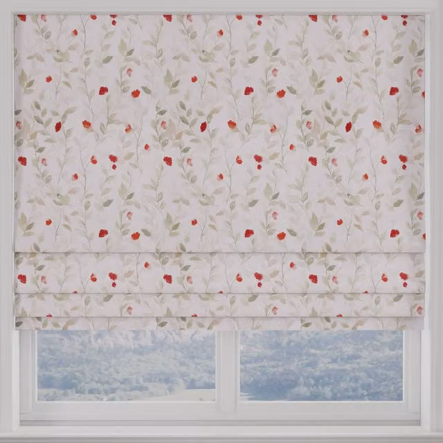 Terrys Serene Leaf Bloom Made to Measure Blackout Roman Blind in Multicolour Floral Spring Design
