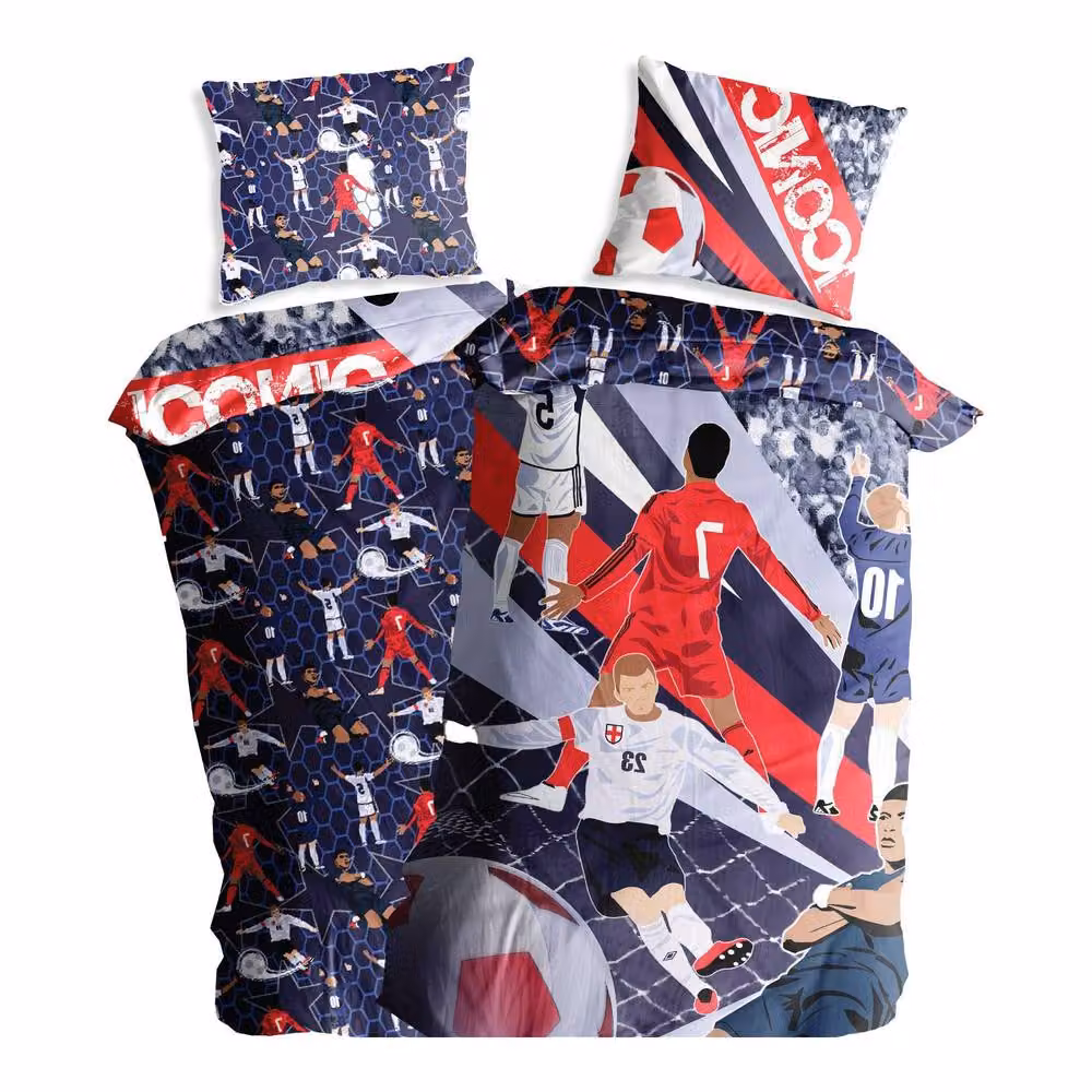 K Collection Its Coming Home Iconic Panel Reversible Duvet Set and Pillowcase, Multicolour, Single, W: 90 cm, L: 200 cm – 3