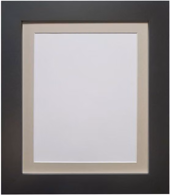 Frames & Mirrors 4U Metro Black Single Picture Frame with Light Grey Mount for A3 Images – 1