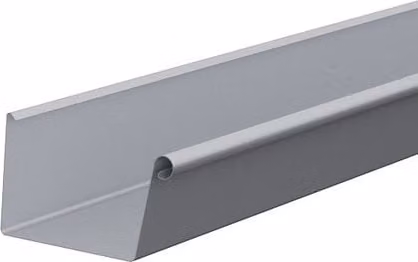 Lindab Majestic Rectangular Galvanised Steel Gutter, Silver, W: 14 cm, L: 3 m