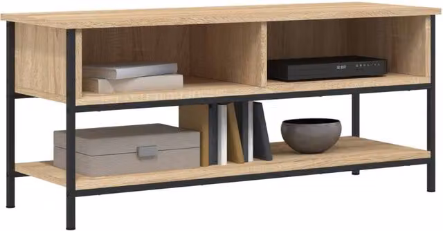 Berkfield Home Sonoma Oak TV Cabinet in Light Tan Beige, W/D/H: 100 x 35 x 45 cm