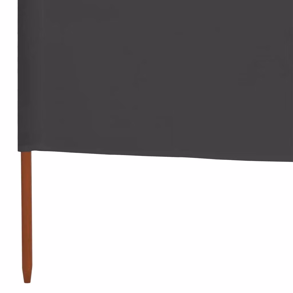 Berkfield Home 6-Panel Fabric Wind Screen Paravent in Anthracite Black, W: 800 cm, H: 120 cm – 4