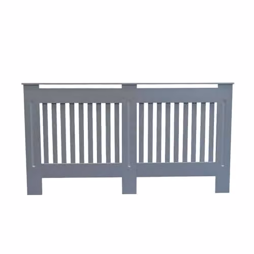 Airwave Vertical Line Style Radiator Cover in Grey MDF, W/D/H: 152.0 x 19.0 x 81.5 cm
