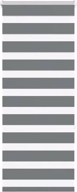 Berkfield Home Zebra Blind in Dark Grey, Polyester, W: 55 cm, H: 150 cm