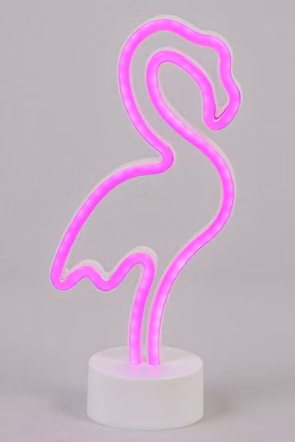 BHS Lighting Glow Flamingo Pink LED Neon Table Lamp