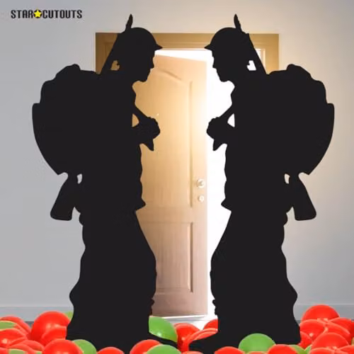 Star Cutouts SC1136 Soldier Silhouette Double Pack Lifesize Black Cardboard Cutouts for Remembrance Day and Memorial Events – 2