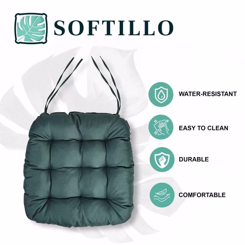 NESTLUNE Premium Waterproof Green Foam Chair Cushion with Polyester Cover, W: 120 cm x L: 135 cm – 2