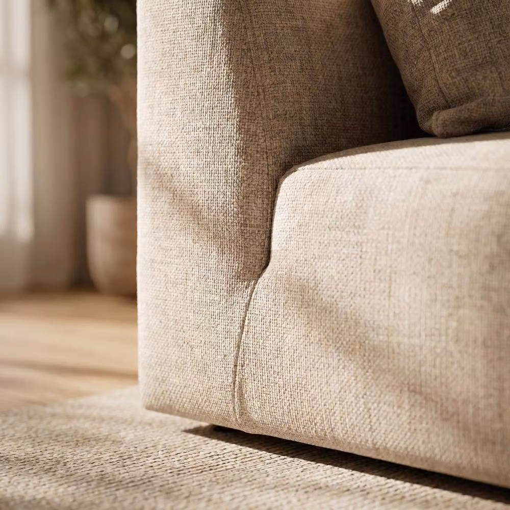 Abakus Direct Tokyo Corner Seat in Grey Brushed Tweed Fabric with Deep Seat – 2