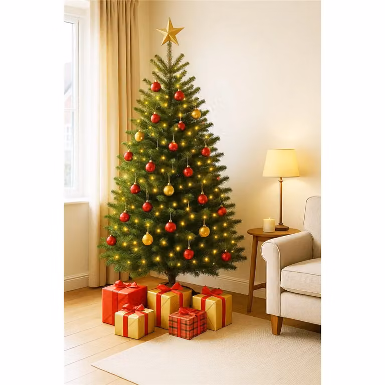 Clifton Premier Nordman Fir Christmas Tree in Green, Height: 175 cm to 200 cm