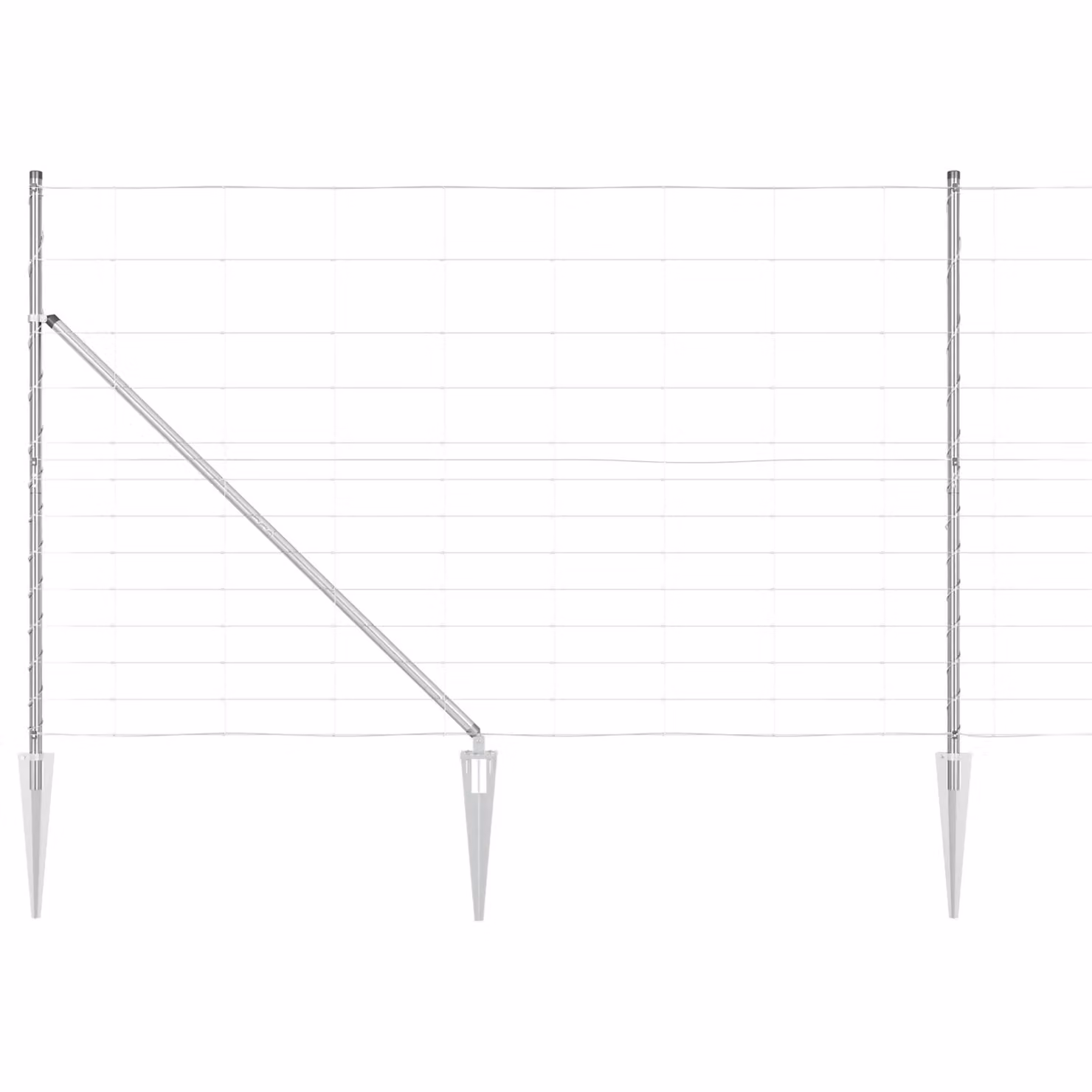 Berkfield Home Field Fence Galvanised Steel in Silver, W: 25 m, H: 1.5 m – 2