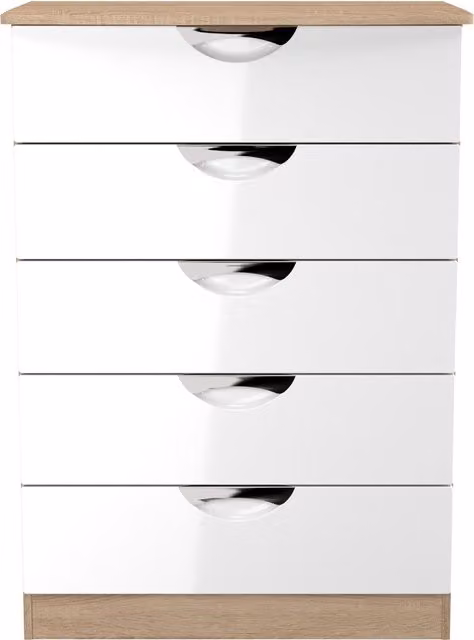 2 U Holborn 5 Drawer Chest in White, Ready Assembled