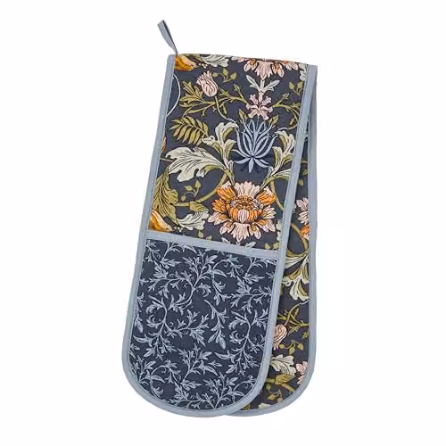 Ulster Weavers William Morris Double Oven Gloves in Navy Blue and Green – 4