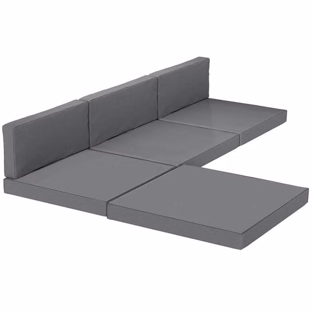 Outsunny 7-Piece Patio Furniture Cushion Set with Removable Covers, Dark Grey, W: 60 cm x D: 60 cm