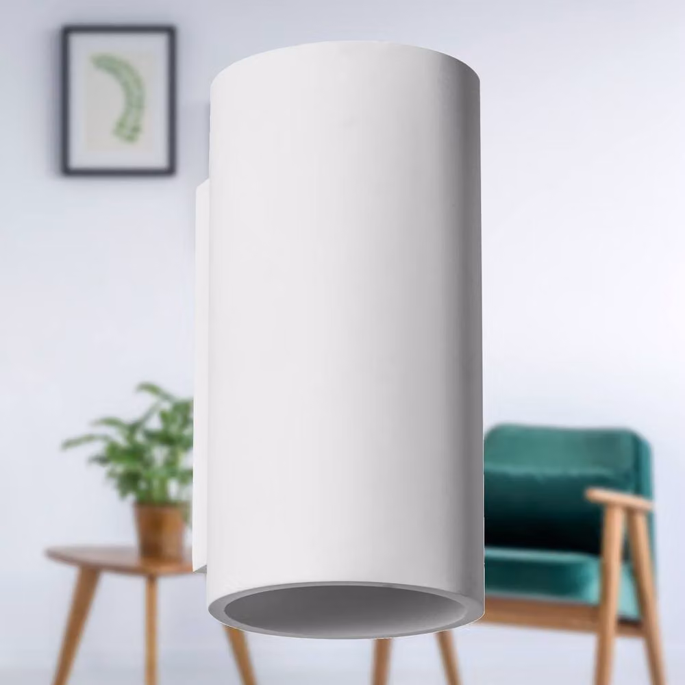 First Choice Lighting Andros Set of 2 White Plaster GU10 Dimmable Wall Lights – 4
