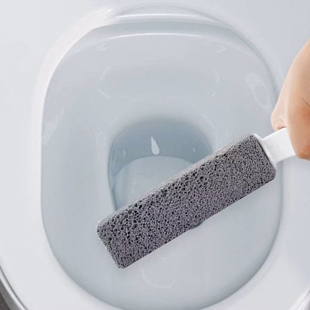 FLAVORA 2-Piece Grey Pumice Stone Cleaning Set with Long Handle Stick – 3