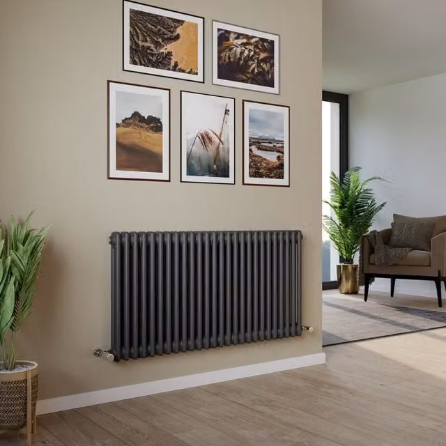 Agadon Kylo 2 Column Radiator in Dark Grey, H 180 cm x W 56 cm x D 5.6 cm – 1