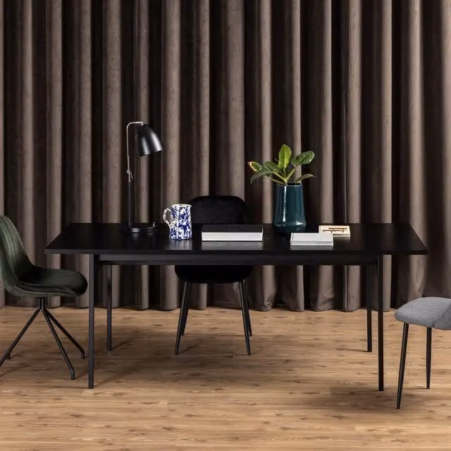Furniture To Go Angus Rectangular Dining Table in Black Matt Ash Wood
