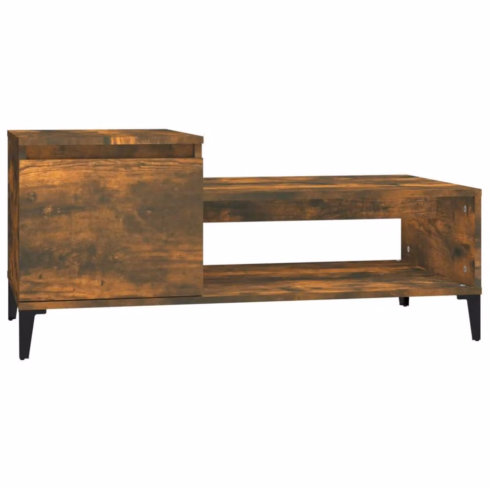 Berkfield Home Decorative Coffee Table in Smoked Oak Brown, W/D/H: 100 x 50 x 45 cm – 2