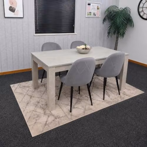 Kosy Koala Modern Rectangular Dining Table Set with 4 Chairs in Grey and Brown, W/D/H: 140 x 80 x 75 cm – 3