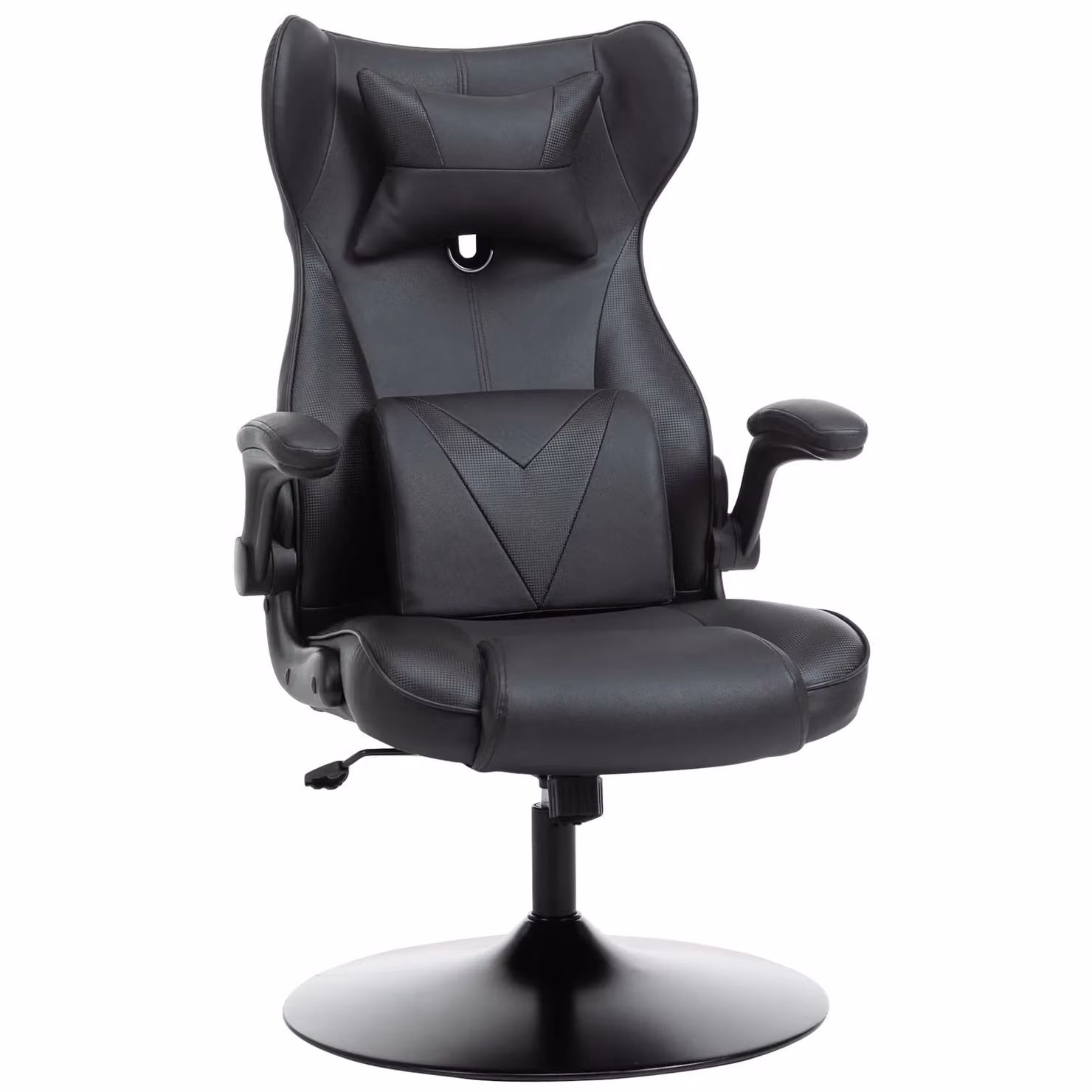 Vinsetto Black Synthetic Leather Video Game Chair with Headrest and Armrests – 2