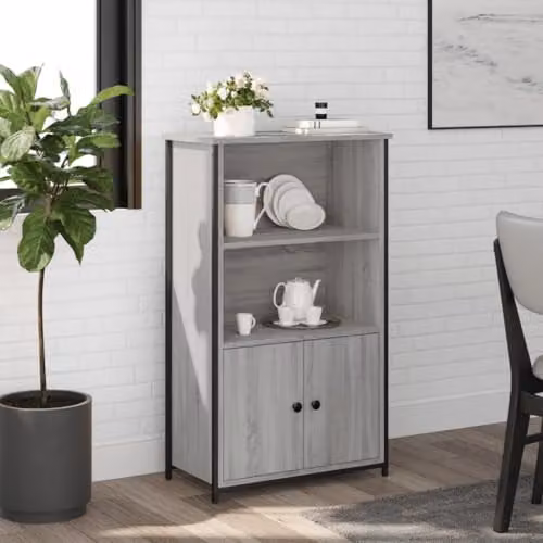 vidaXL Highboard in Grey Sonoma, W/D/H: 62 x 32 x 103.5 cm – 3