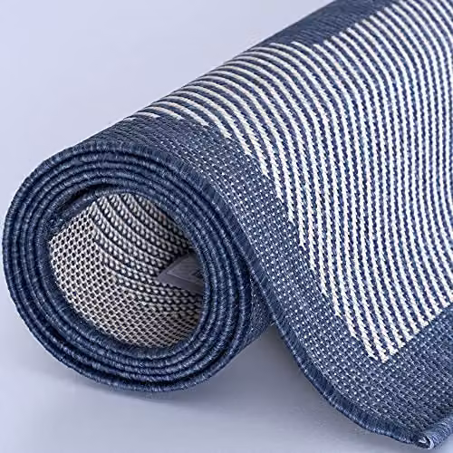 The Rugs Bordered Blue Indoor and Outdoor Rug, W/D/H: 160 x 230 cm – 4