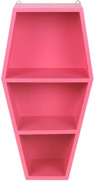 Something Different Dead Hot Days Coffin Wall Shelf in Pink