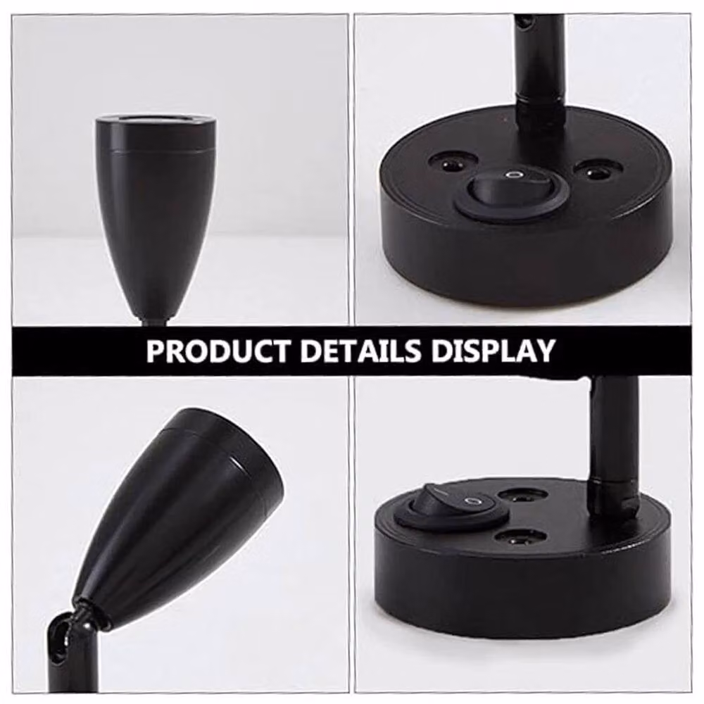 VOGREX 2-Piece Black LED Adjustable Wall Spot Reading Lights – 2
