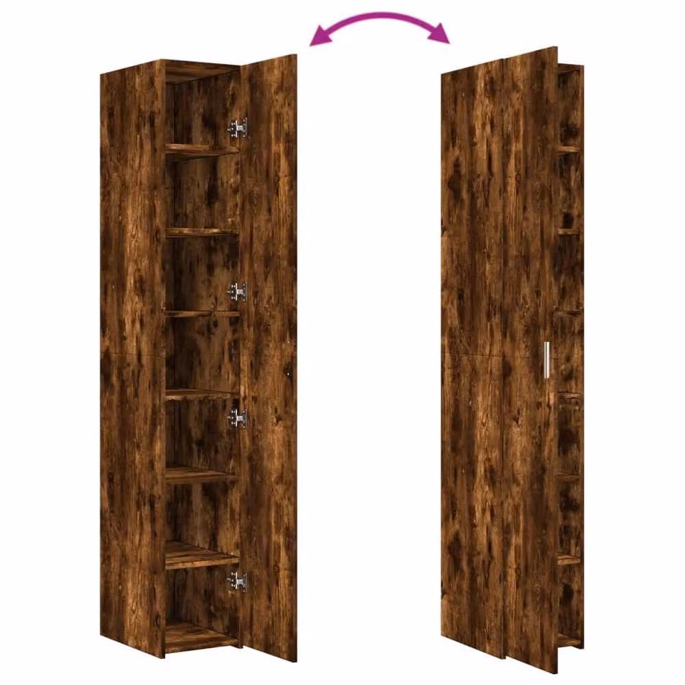 Berkfield Home Smoked Oak Highboard in Brown, W/D/H: 30 x 42.5 x 185 cm – 3
