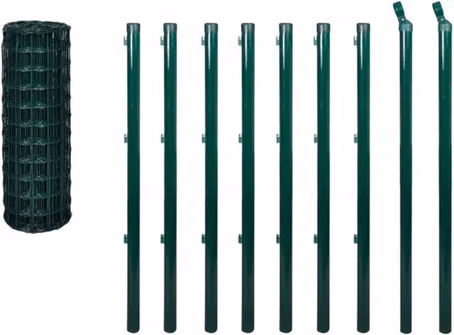 Berkfield Home Euro Fence PVC-Coated Steel Fencing, Green, 10 x 1.0 m – 1
