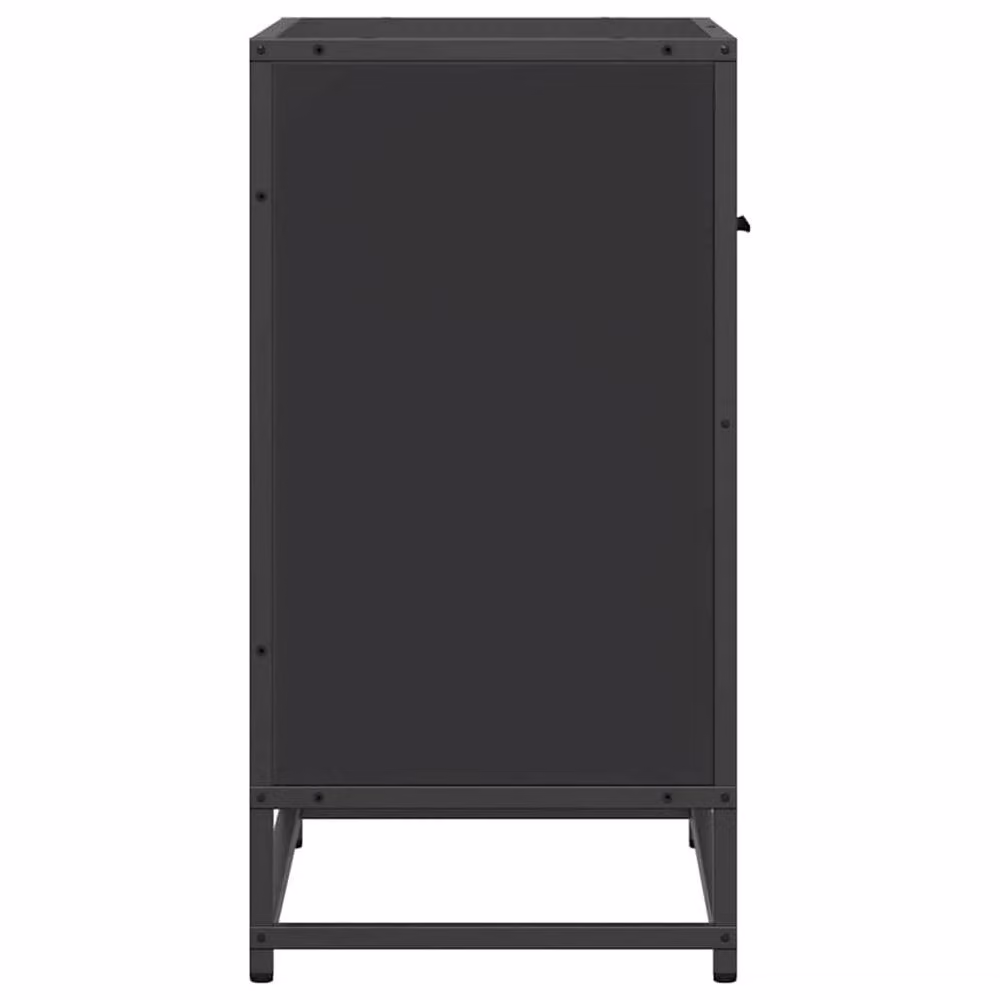 Berkfield Home Elegant Black Bedside Cabinet in Engineered Wood and Metal, W/D/H: 60 x 31 x 60 cm – 4
