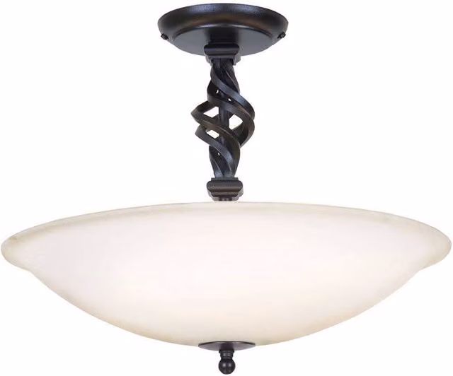 Elstead Pembroke 3 Light Semi Flush Ceiling Light in Black with E14 Fittings